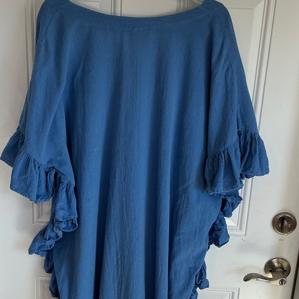 Blue High Low Ruffle Dress - Picture 6 of 9